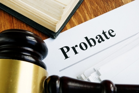 Gavel on a paper reading "probate"